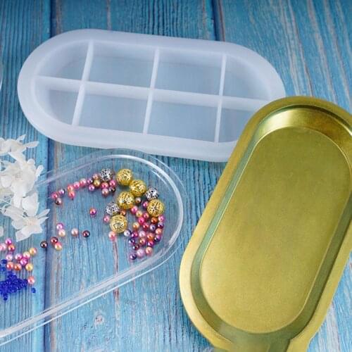 Oval Round Tray Silicone Mold for DIY Craft Dish Coaster Epoxy Resin Art Supplies Make Your Own Tray Epoxy Resin Molds