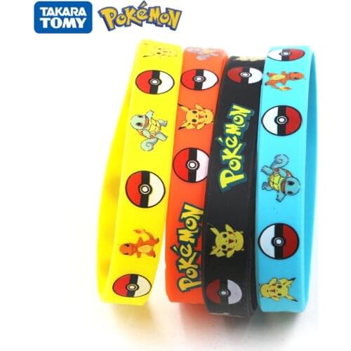 Pokemon Silicone Bracelet Pocket Elf Pikachu Kids Cartoon Bracelet Childrens Wristband Bracelet Pikachu Cosplay Toys for child