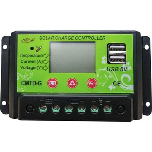 20A 10A 12V/24V PWM Solar Charge Controller with LCD Display Auto Regulator Solar Panel Battery Lamp Overload Protection
