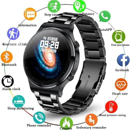 LIGE Men Smart Watch Bluetooth Call Business Watch Health Tracking Alarm Clock Reminder Sports Waterproof Smartwatch Pedometer