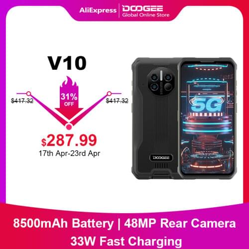 DOOGEE V10 5G SmartPhone Dimensity 700 8500mAh Battery 6.39" Display 33W Fast Charging 48MP Rear Camera Android 11 Mobile Phone