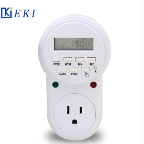 US Plug Timer Switch Socket Digital LCD Power Timer Energy-saving Programmable 120V 15A 60Hz Time Switch Relay
