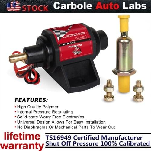Universal Micro Electric Fuel Gasoline Pump 2–3.5 PSI Low Pressure 42 GPH 12V US