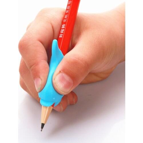 10 pcs/Lot Dolphin Fish Writing Posture Correction Device To Hold A Pen Correction Silicone Stationery Child Student