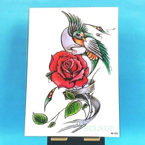 Waterproof Temporary Tattoo Sticker bird and flower tatto stickers flash tatoo fake tattoos for women