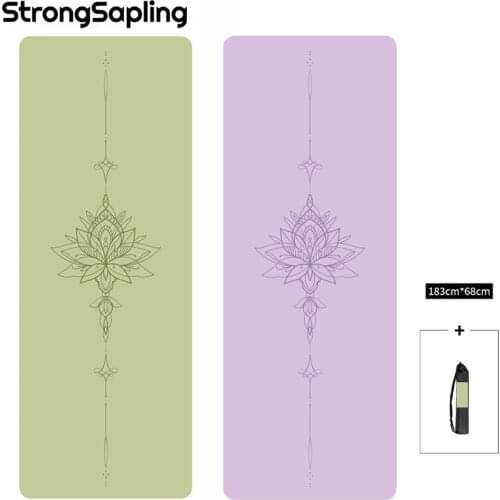 High Quality Pu Natural Rubber 5mm Yoga Mat Non-slip Widen Yoga Mat With Position Line Gym Fitness Mats Yoga Pads Carpet Mat