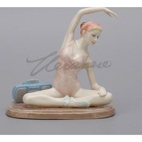 WU CHEN LONG Abstract Ballet Woman Art Sculpture Home Decor Ballet Girls Handicraft Ceramics Statue Interior Home Decor R5122