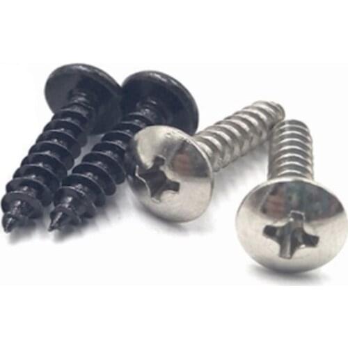 10-50pcs M3 M4 M5 M6*L Steel With Black stainless steel Cross Recessed Phillips Truss Head Self Tapping screw