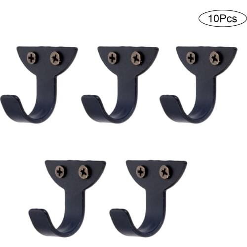 10Pcs Creative Black Mini Hook Iron Wall Hooks Metal Decorative Heavy Duty Hangers Coat Hook Wall Hanger 30*28*20mm