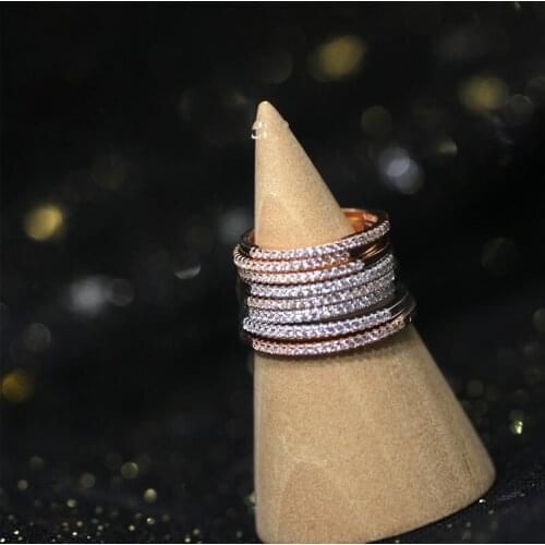 100% Real 925 Sterling Silver Eternity Band Ring Pave Zircon Cz Engagement Wedding Rings for Women Bridal Statement Jewelry