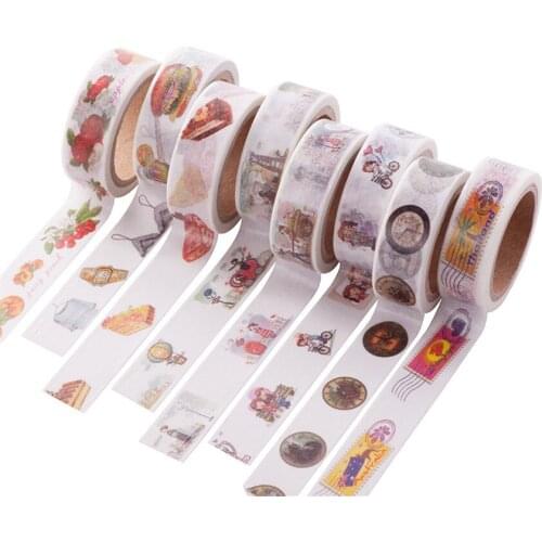 15MM×7M Japanese washi tapes color Dividing Stickers border masking adhesive paper washi tape DIY Scrapbooking Hand account