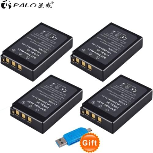 2000mAh 4PCS bls-50 BLS-5 BLS5 Bls50 bls 5 Battery for Olympus OM-D E-M10, PEN E-PL2, E-PL5, E-PL6, E-PM2, Stylus 1