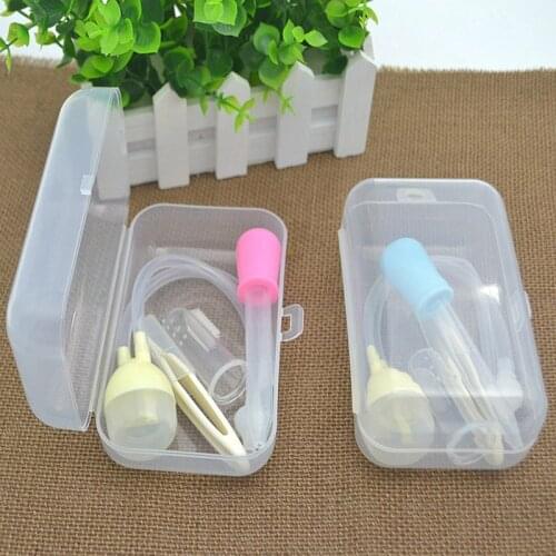 5Pcs Newborn Baby Safety Care Kit Healthcare Nasal Aspirator Dropper Feeder Finger Toothbrush Tweezer Nursing Set