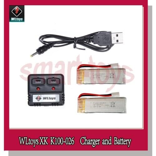 K110 Battery 3.7V 450mAh and USB Charger K100-026 for Wltoys K100 K110 V977 V930 Helicopter Parts