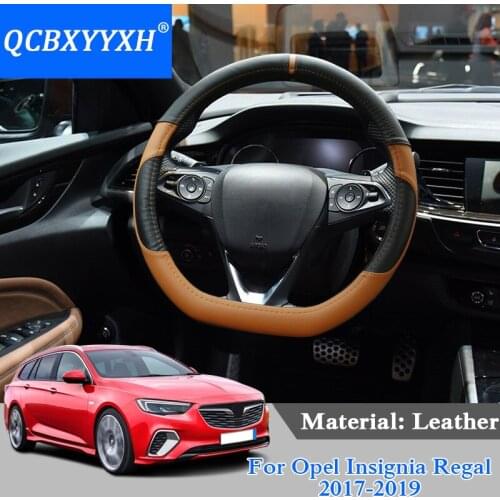 QCBXYYXH Car Styling For Opel Insignia Regal 2017-2019 Steering Wheel Covers Leather steering-wheel Cover Interior accessory
