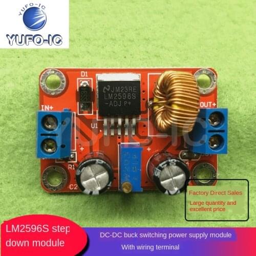 Free Ship 1PCS DC-DC Step-down Switching Power Supply Module LM2596S-ADJ with Terminal Adjustable
