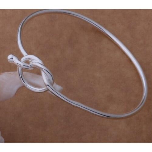 Lucky Silver Color Bangles Cuff Bracelets Bangles For Women Jewelry Women Accessories Charms Fashion Bangles Knot Bracelet