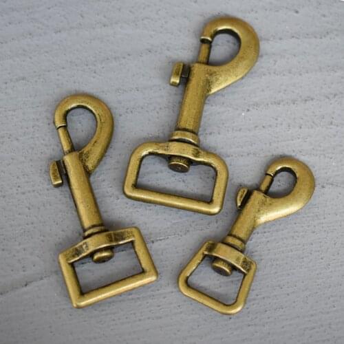 50 Pcs 15/20/25mm Bronze Metal Snap Hook Leather Belt Strap Bag Buckles Metal Clasps Lobster Dog Leash Swivel Trigger Clips