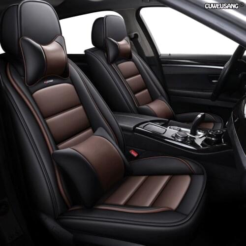 CUWEUSANG leather car seat cover For skoda octavia 2 superb 2 hyundai getz creta nissan qashqai car styling auto accessories