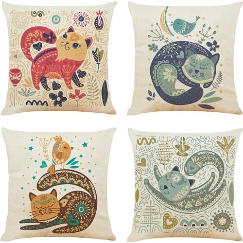 Cartoon Animal Cushion Cover Hoga Decorative Pillow funda cojines 45x45 housse de coussin Nordic Throw Pillow Cover for Sofa Car