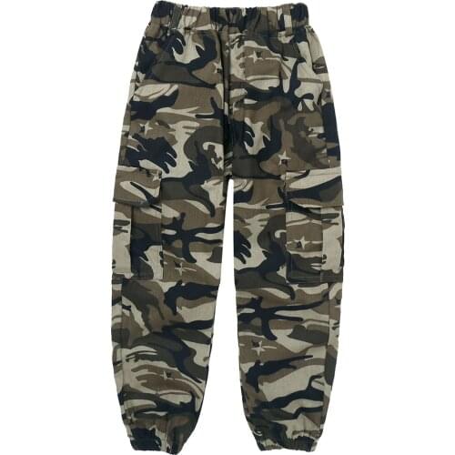 Kids Camo Trousers Teenage Boys Cargo Pants Casual Cotton Sport Pants Children Camouflage Pants For Boys Joggers Sweatpants