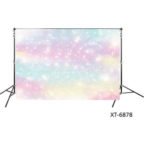 Dreamy Pastel Galaxy Glitter Bokeh Backdrop Rainbow Iridescence Background For Newborn party/YouTube video/Instagram/postmark