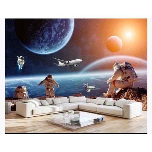 Custom Photo Wall papers 3D Space earth astronaut starry Mural Wallpaper Living room Sofe TV background wall Home Decor