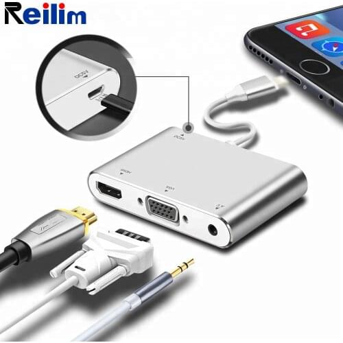 For lightning to hdmi digital av tv adapter cable for ipad converter vga for iphone X iphone 8 ipad series hot selling Converter