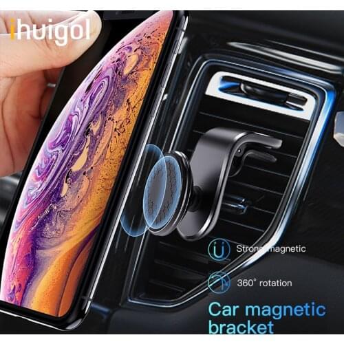 Ihuigol Magnetic Car Holder Air Vent Bracket For iPhone 11 Max Pro Samsung S8 Xiaomi Huawei P30 P20 Phone Support Device Stand