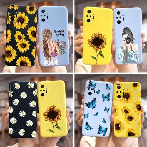 Cute Daisy Case For Xiaomi Redmi Note 10 Pro Case Redmi Note 10 Soft Silicone Fundas Cover Redmi Note10 Note 10 Pro Phone Bumper