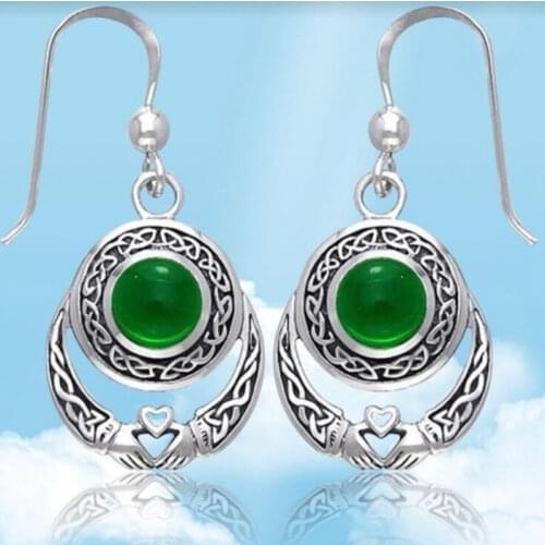 Retro Moonstone Drop Earring For Women Punk Natural Wedding Jewelry Drop Garnet Earring Boucle d'oreille Femme