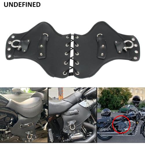 Universal Heat Saddle Shield Deflectors PU Leather Black For Harley Touring Softail Dyna Sportster Indian Scout Chief Dark Horse