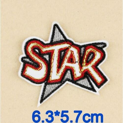 Cartoon Iron on Colorful Star Novelty Embroidered Clothes Patch For Clothing Girls Boys