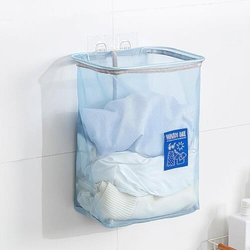 New Wall-Mounted Dirty Laundry Basket Home Collapsible Storage Basket Toy Organizer Bathroom Room Clothing Sorting Tool