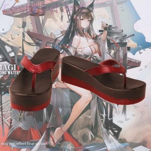 Game Crosswave Azur Lane IJN Amagi Cosplay Boots Shoes Leather Shoes Comic-Con Cosplay Accessories Halloween Party Shoes