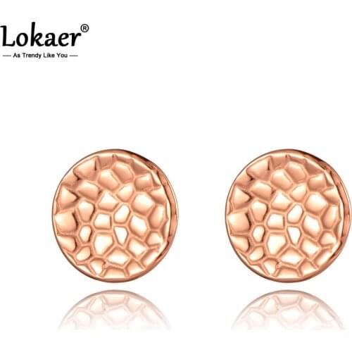 Lokaer Original Design Rose Gold Stainless Steel Punk Party Earrings Bohemia Geometry Earrings Jewelry For Women Girls E20269