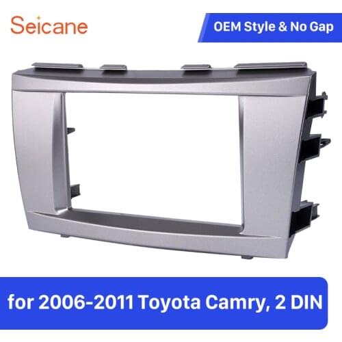 Seicane Double Din Car Stereo Radio Fascia Panel Trim Kit for 2006-2011 Toyota Camry Audio Cover Installation Kit Face Plate