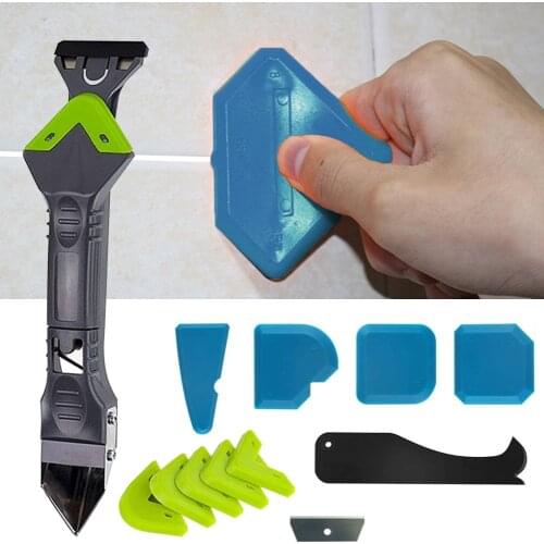 18Pcs/Set Silicone Glass Cement Scraper Tool Caulking Sealant Finishing Grout Floor Cleaning Tile Dirt Tool Spatula Glue Shovel