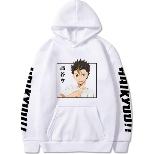 Haikyuu Hoodies Funny Japan Anime Volleyball Junior Yu Nishinoya Sweatshirt Unisex Harajuku Casual Winter Streetwear Sweatshirts