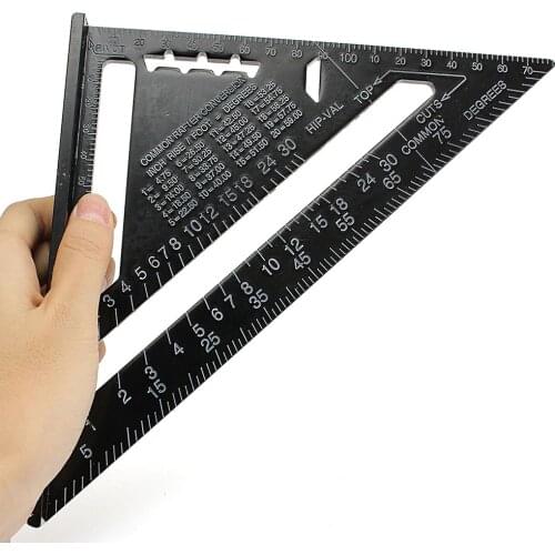 Triangle Angle Ruler 7 inch Aluminum Alloy Triangular Measuring Rulers Square Protractor For Building Framing Woodworking Tools