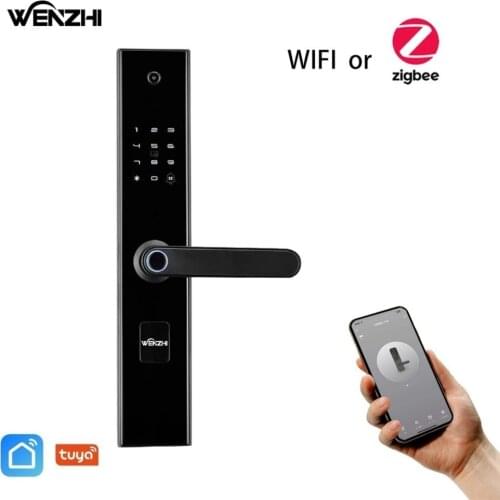 Smart Door Lock With Fingerprint Wifi ZigBee Electromagnetic Electronic Security Combination Tuya Smart Life App Remote Control