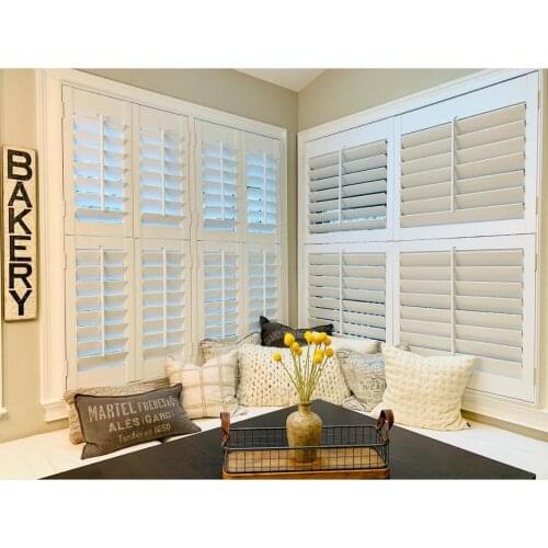 Custom Hardwood Plantation Shutters Wooden Blinds Solid Wood Shutter Louver PS203
