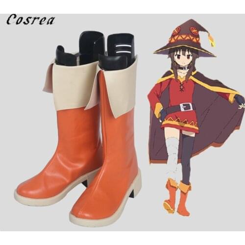 KonoSuba Megumin Cosplay Girls Boots Ladies Halloween Women Leather Boots Costume Girls Gods Blessing on This Wonderful World