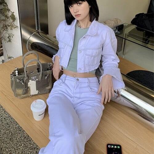 2021 summer new pure color long sleeve thin fashion coat + pure sweet personality casual pants two piece set