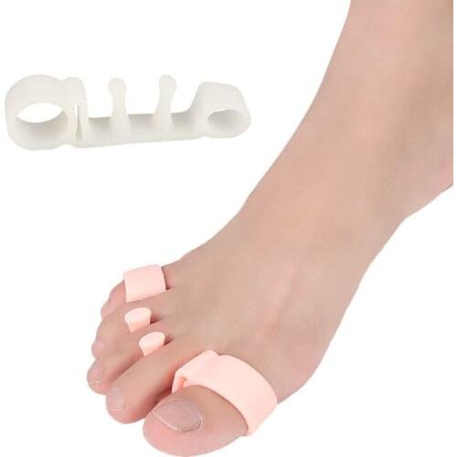 1 Pair Silicone Gel Foot Fingers Five Hole Toe Separator Thumb Valgus Protector Bunion Adjuster Hallux Valgus Guard Feet care