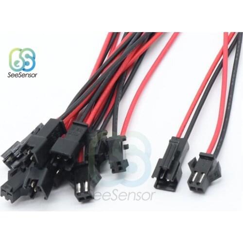 10Pairs 30cm Long JST SM 2Pins 2P Plug Male to Female Wire Connector LED Connectors