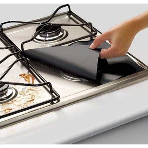 4pcs/lot Reusable Gas Range Stovetop Burner Protector Liner Cover For Cleaning Kitchen Tools Can do barbecue mat