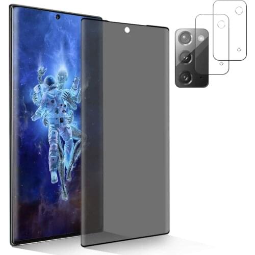 Anti-Spy Privacy Screen Protector Full Coverage Tempered Glass+Camera Lens Protector For Samsung galaxy Note 20 Ultra / Note 20