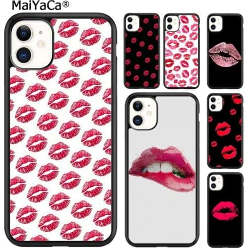 MaiYaCa Kiss Me Red Lip Fundas Phone Case Cover For iPhone SE 6s 7 8 plus X XR XS 11 12 pro max Samsung Galaxy S8 S9 S10 shell
