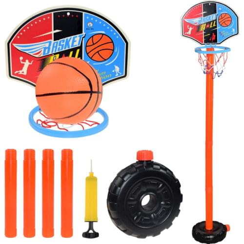 Children Basketball Playing Set Outdoor Sport Adjustable Stand Basket Holder Hoop Goal Game Mini Indoor Boy Kids Yard Game Toys